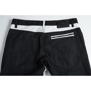 Men's Akoo Black Pants With White Stripe Sz 36 x 33.75"